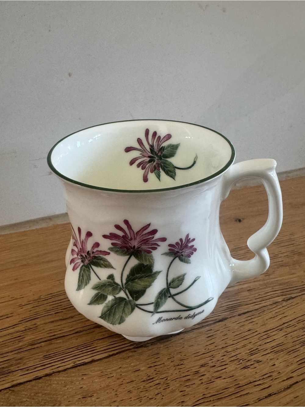 Vintage Staffordshire Fine Bone China Botanical Mug – Made in England